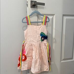 Mini Boden Pink Dress with Rainbow Straps